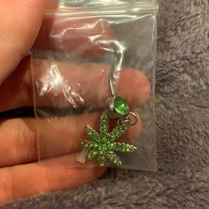 Weed Belly Button Ring 16G